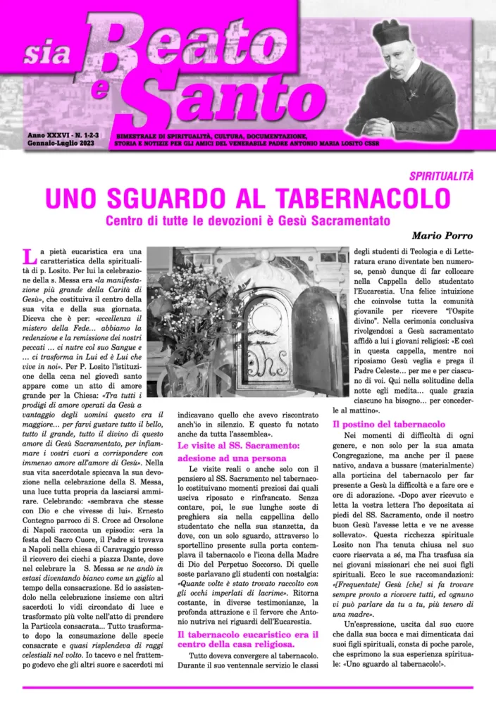 Copertina di Sia Beato e Santo, numero 1-2-3, 2023
