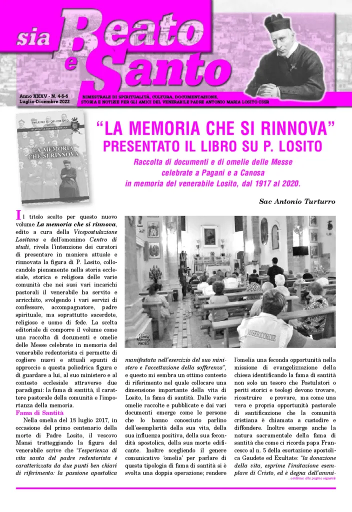 Copertina di Sia Beato e Santo, numero 4-5-6, 2022