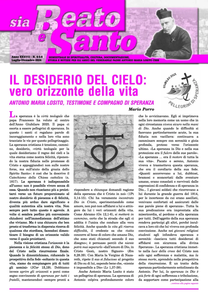 Copertina di Sia Beato e Santo, numero 4-5-6, 2024